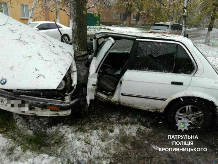 У Кропивницькому BMW "вбився" об дерево…