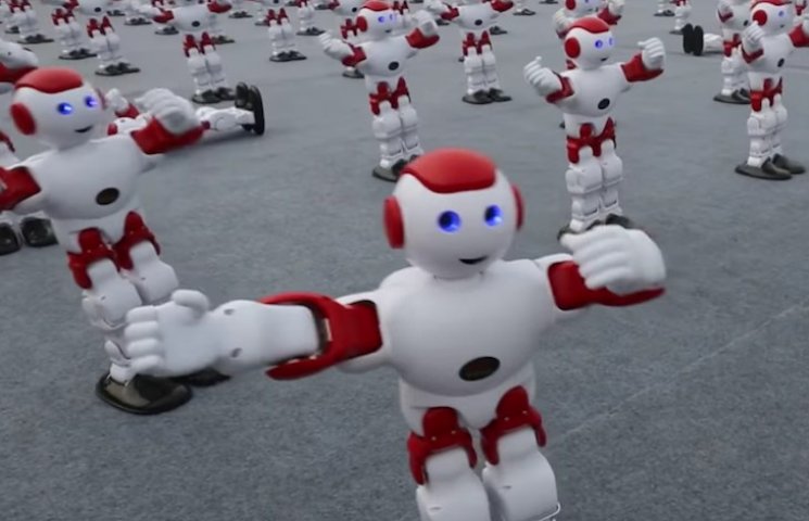 Как в Китае танцующие роботы установили…