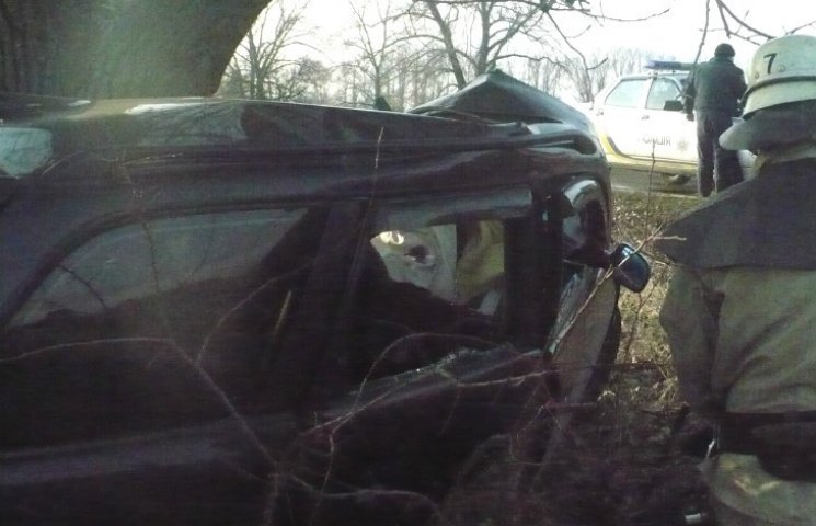 На Полтавщині автівка розбилася об дерев…