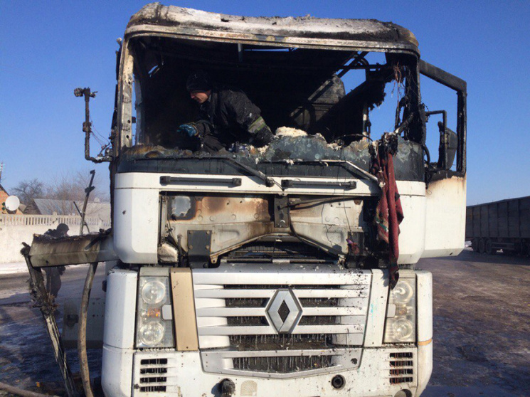 На Полтавщине сгорел грузовик…