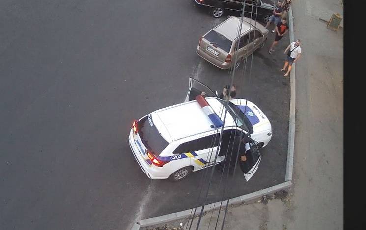 В Никополе на глазах у полицейских дубин…