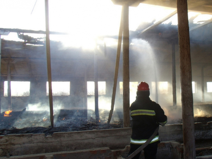 На Полтавщине сгорело заброшенное здание…
